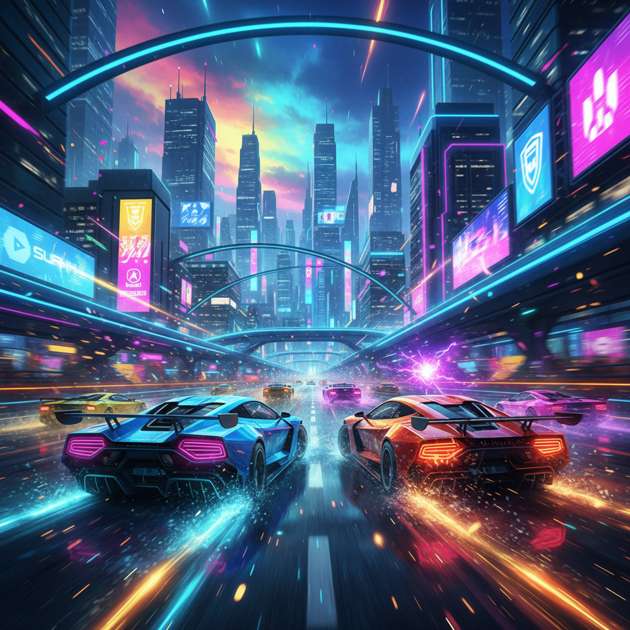 Neon Drift Rivals - Jabali AI Poster