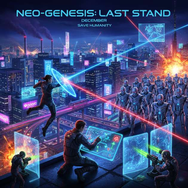 Neon City Defiance - Jabali AI Poster
