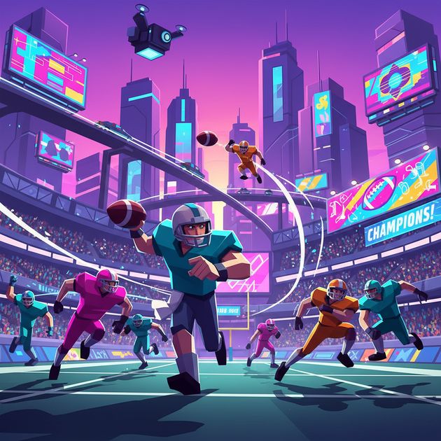 Gridiron Neon Bowl - Jabali AI Poster