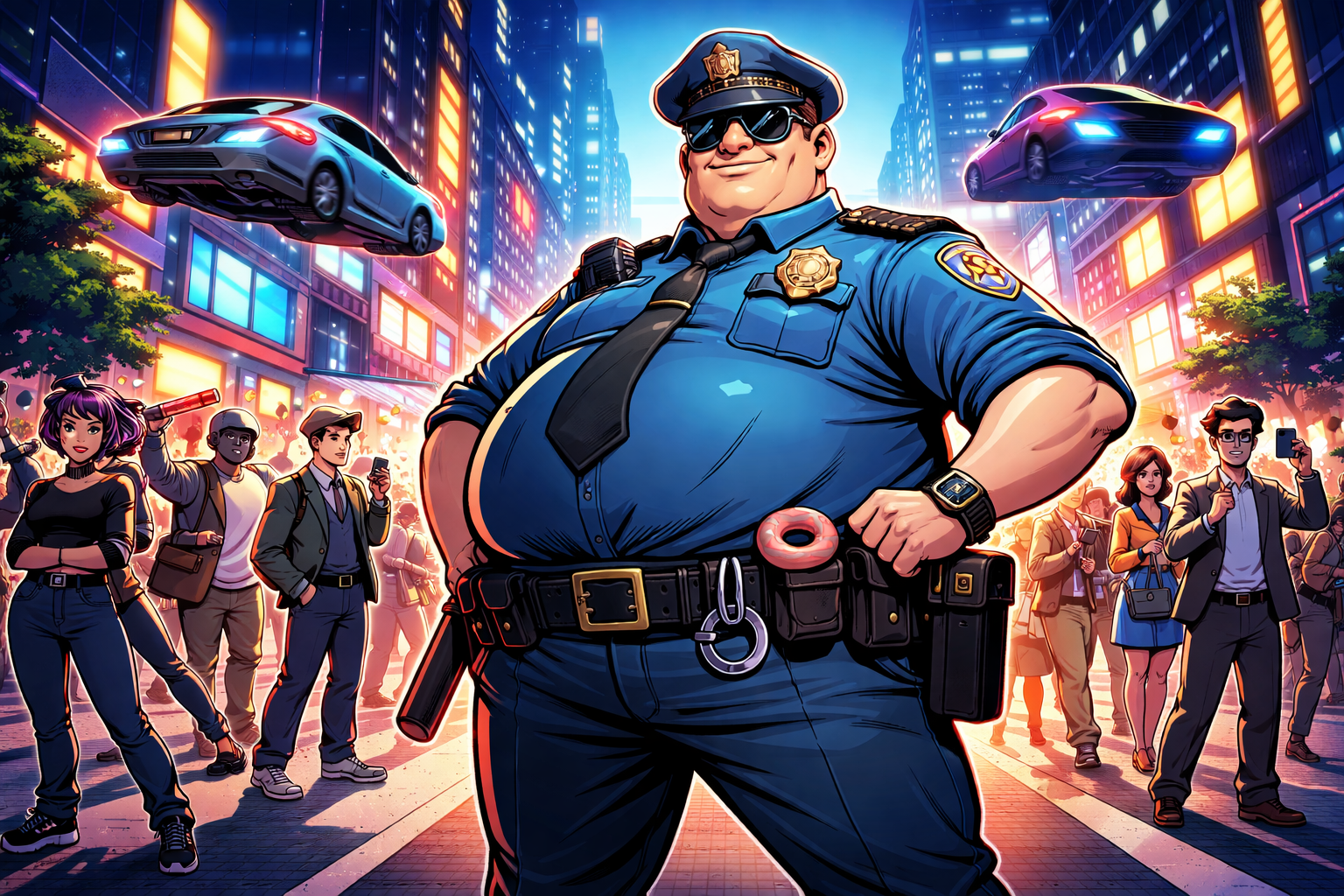 Flying Fat Cops Chaos - Instant game by Jabali AI