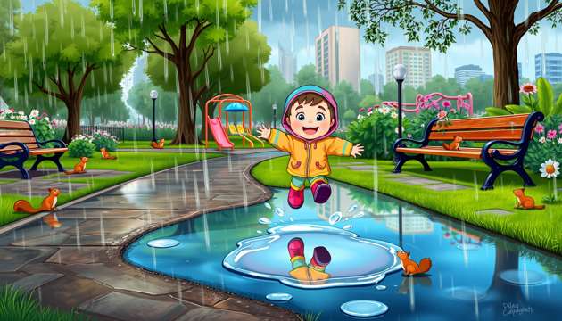 Puddle Park Hop - Jabali AI Poster