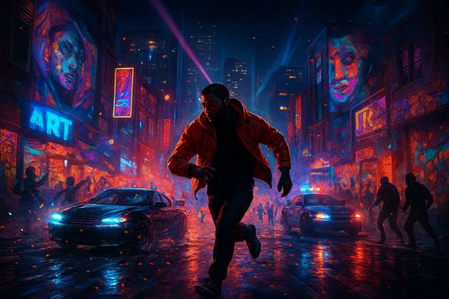 Neon Canvas City - Jabali AI Poster