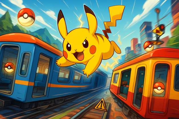 Pikachu Train Dash - Jabali AI Poster