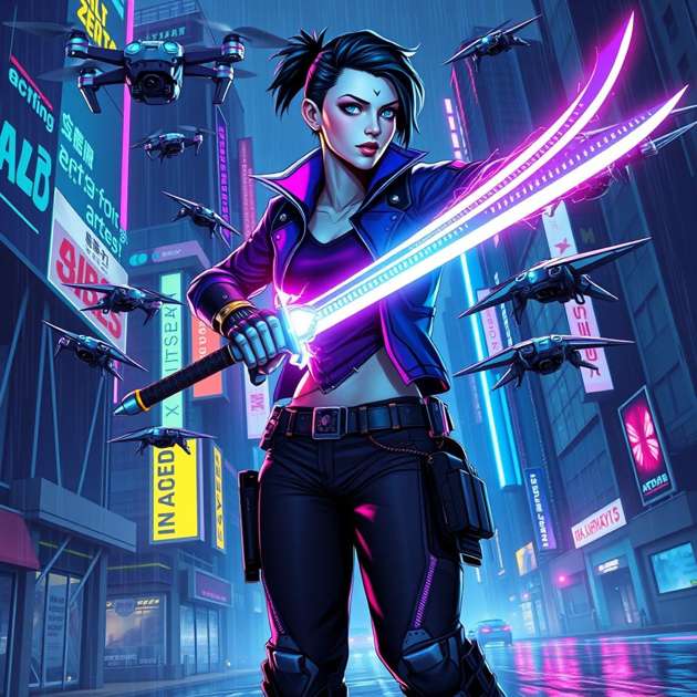 Neon Sabre: Straylight - Jabali AI Poster