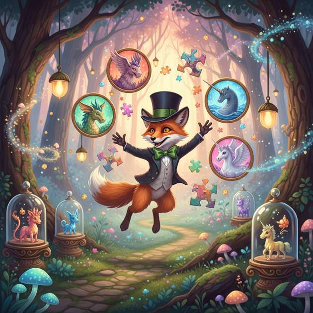 Fox's Whimsical Wildlife Quest - Jabali AI Poster