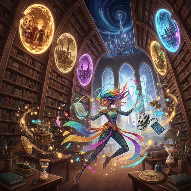 Inventive Odyssey: Library of Legends - Jabali AI Poster