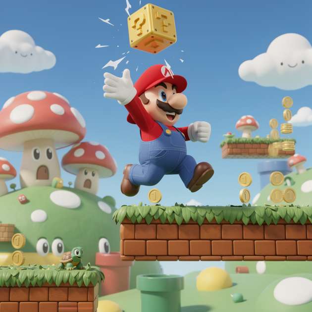Mario's Mushroom Mayhem - Jabali AI Poster