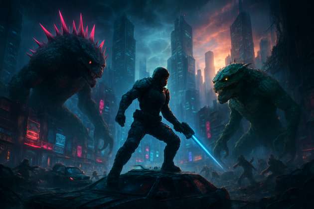 Neon Siege - Jabali AI Poster