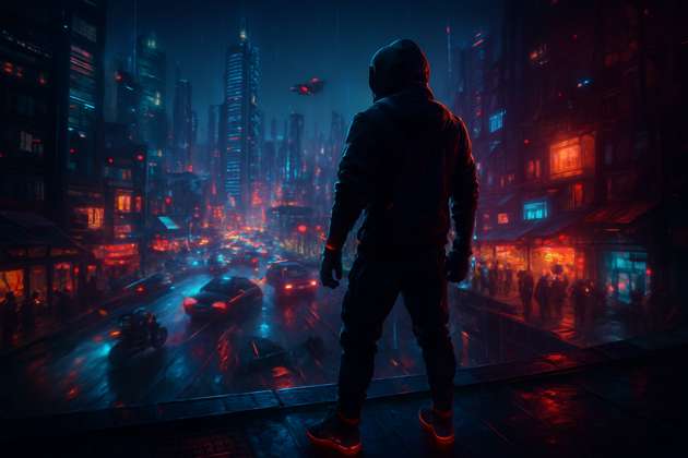 Neon City Ascend - Jabali AI Poster