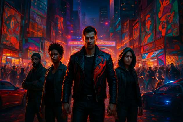 Neon District Uprising - Jabali AI Poster