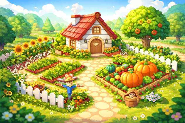 Farmhouse Garden 3D - Jabali AI Poster