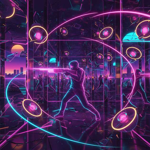 Neon Echo Labyrinth - Directional Shooter by Jabali AI
