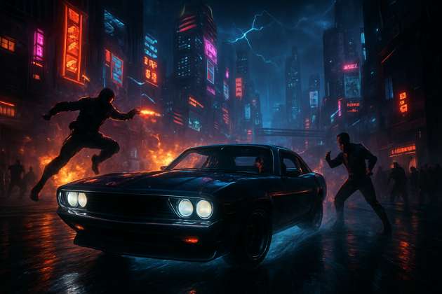 Neon Streets Unleashed - Jabali AI Poster