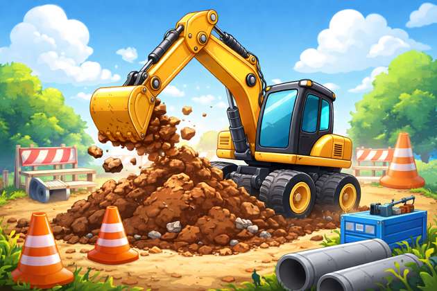 Excavator Sky Dig - Jabali AI Poster