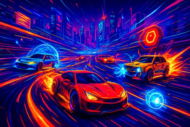 Neon Velocity: Combat Racers - Jabali AI Poster