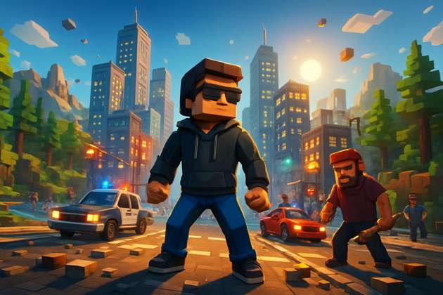 Voxel City Uprising - Jabali AI Poster