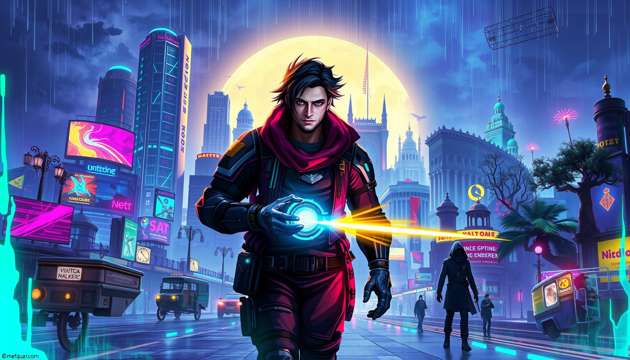 Neon Timelines: Bengaluru Rift - Jabali AI Poster