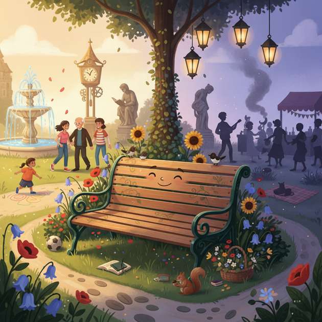 Gathered Voices on the Bench - Jabali AI Poster