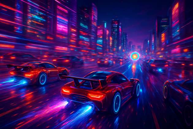 Neon Highway Rivals - Jabali AI Poster