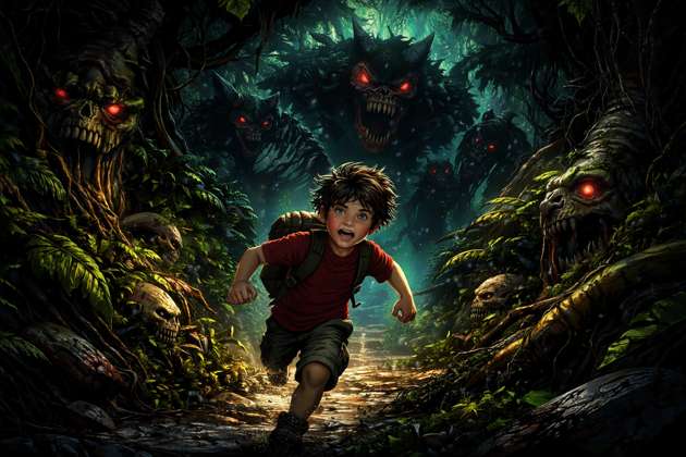 Solo Boy Jungle Monster Dash - Jabali AI Poster