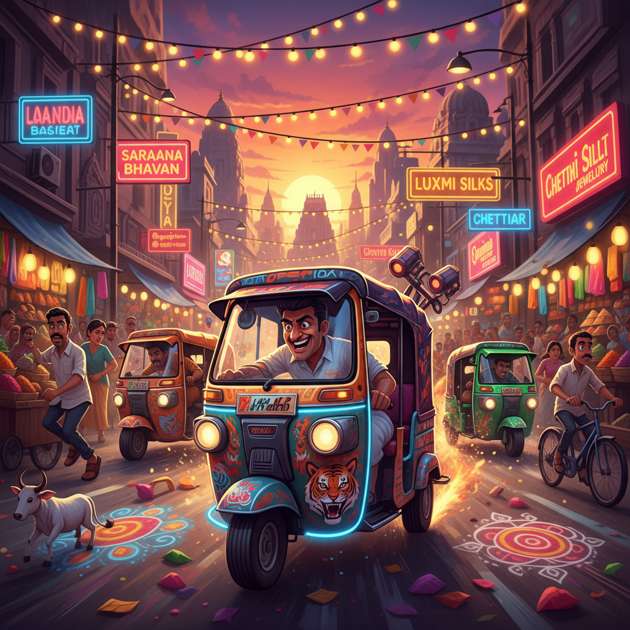 Chennai Rickshaw Rumble - Jabali AI Poster