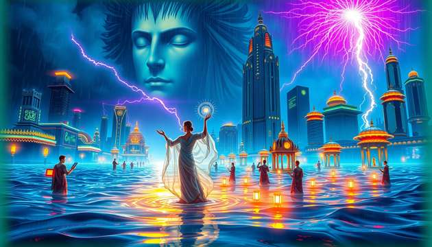 Monsoon City: Rituals of the Flood - Jabali AI Poster