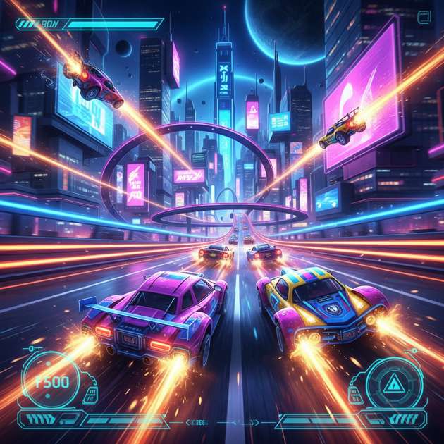 Neon Velocity: Battle Circuit - Jabali AI Poster