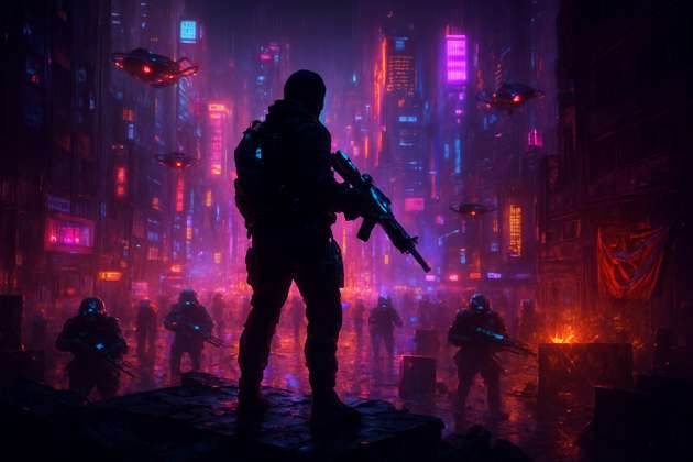 Neon Siege: Last Resistance - Jabali AI Poster