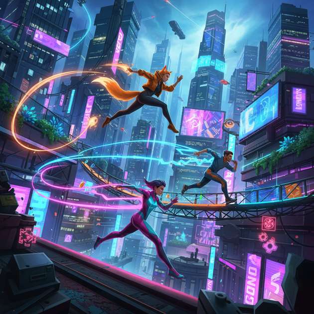 Neon Skyline Couriers - Jabali AI Poster