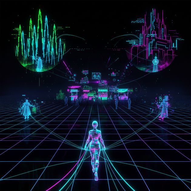 Neon Grid Serpent - Jabali AI Poster
