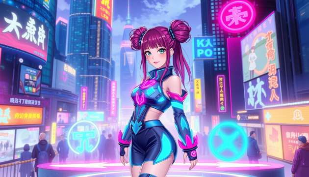 Neon Rhythm: K-Pop Ascend - Jabali AI Poster