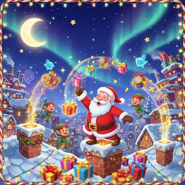 Santa's Rooftop Rush - Jabali AI Poster