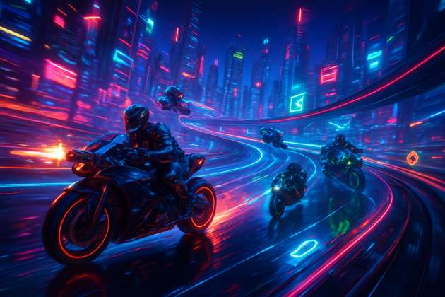Neon Velocity: Bike Wars - Jabali AI Poster