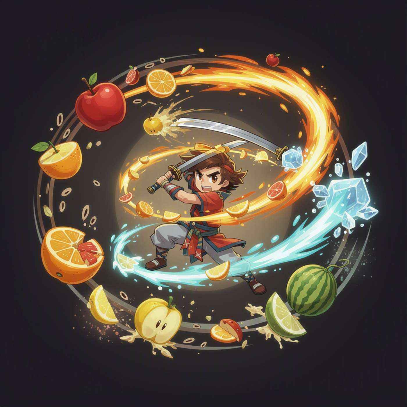 Rakshit Fruit Slash game artwork