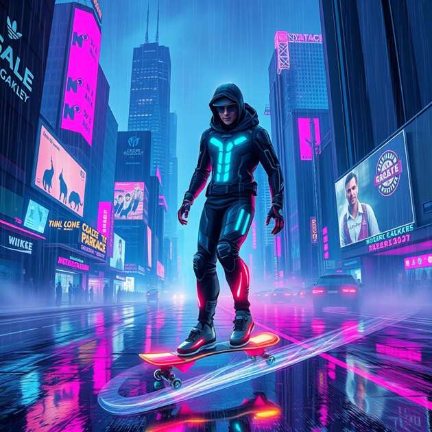 Neon Drift: Vapor City - Jabali AI Poster