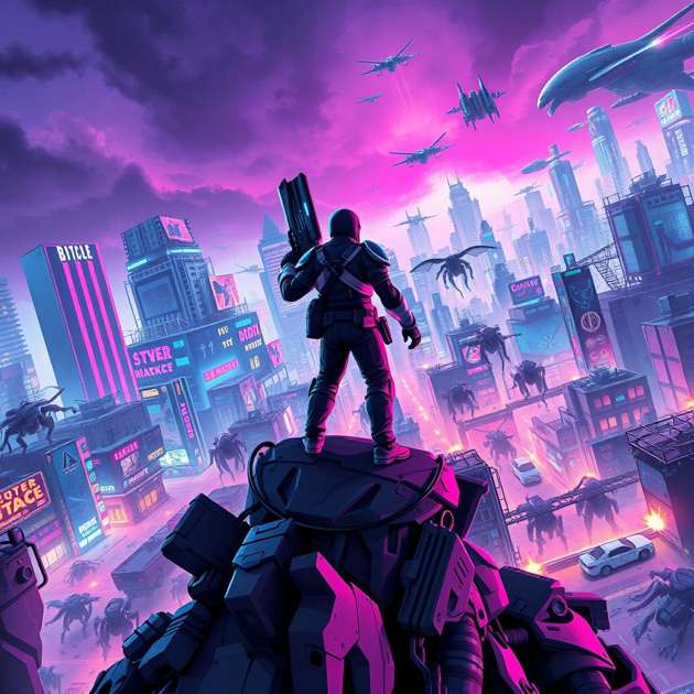 Neon Siege - Jabali AI Poster