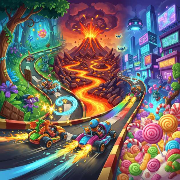 Kart Clash: Whimsical Racers - Jabali AI Poster