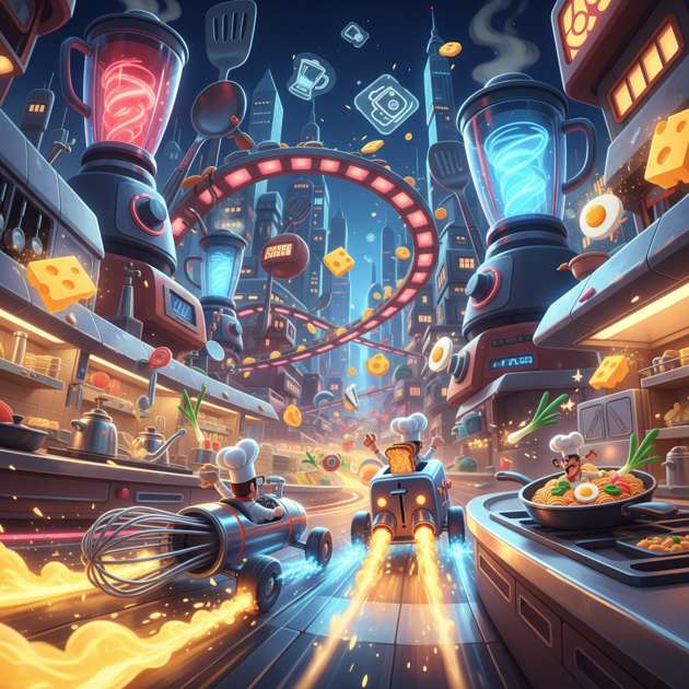 Chefs of the Neon Kitchen Dash - 3D Racing by Jabali AI