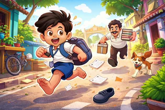 लक्की भागो स्कूल से बचो - Jabali AI Poster