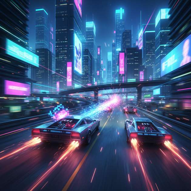 Neon Blitz Racer - Jabali AI Poster