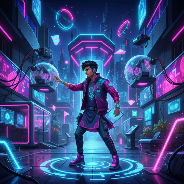 Neon Legacy Plaza - Jabali AI Poster