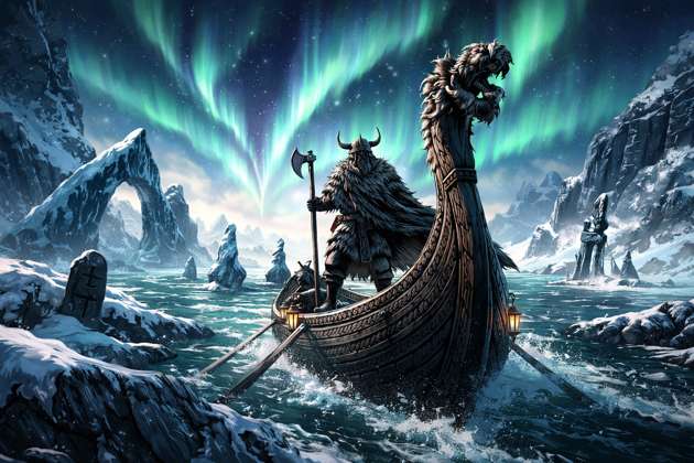 Aurora Longship Raiders - Jabali AI Poster