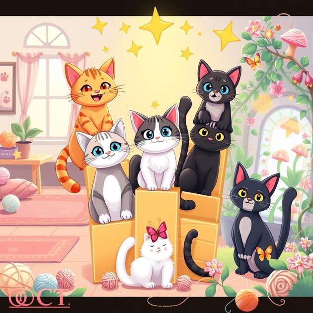 Cozy Cat Cascade - Jabali AI Poster