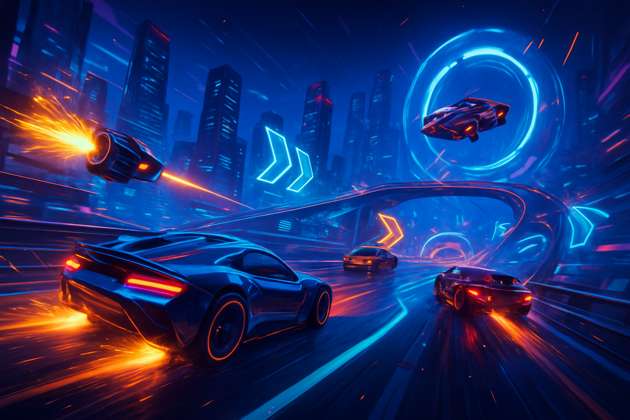 Neon Circuit Clash - Jabali AI Poster