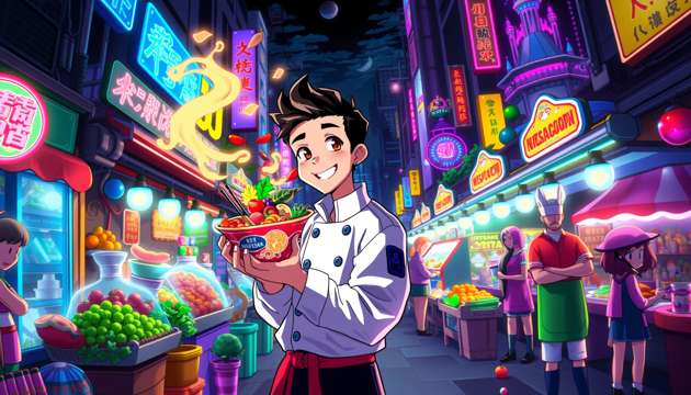 Neon Ramen Rush - Jabali AI Poster