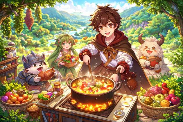 Campfire Isekai Kitchen - Jabali AI Poster