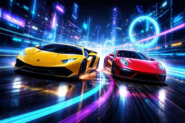 VR Cars Lamborghini vs Porsche - Jabali AI Poster