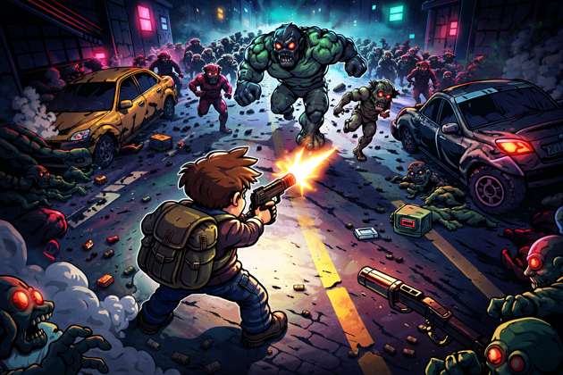 Neon Zombie Siege - Jabali AI Poster