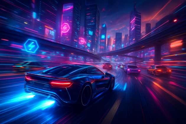 Neon Velocity: Highway Clash - Jabali AI Poster
