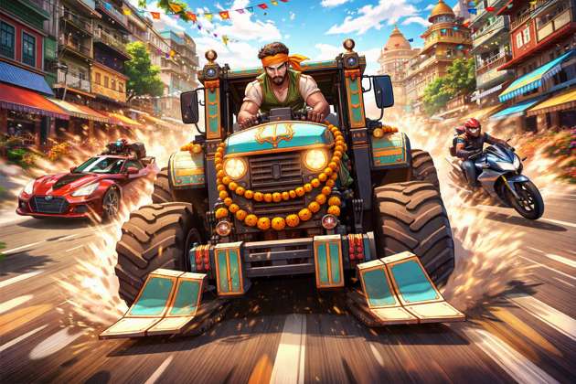 Tractor Gun City India 3D - Jabali AI Poster
